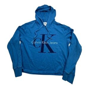Calvin Klein Jeans Blue Logo Hoodie Sweatshirt Size‎ S